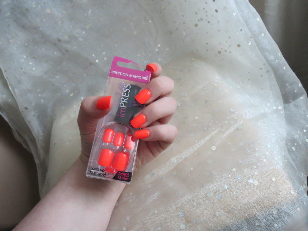 imPRESS nails short orange